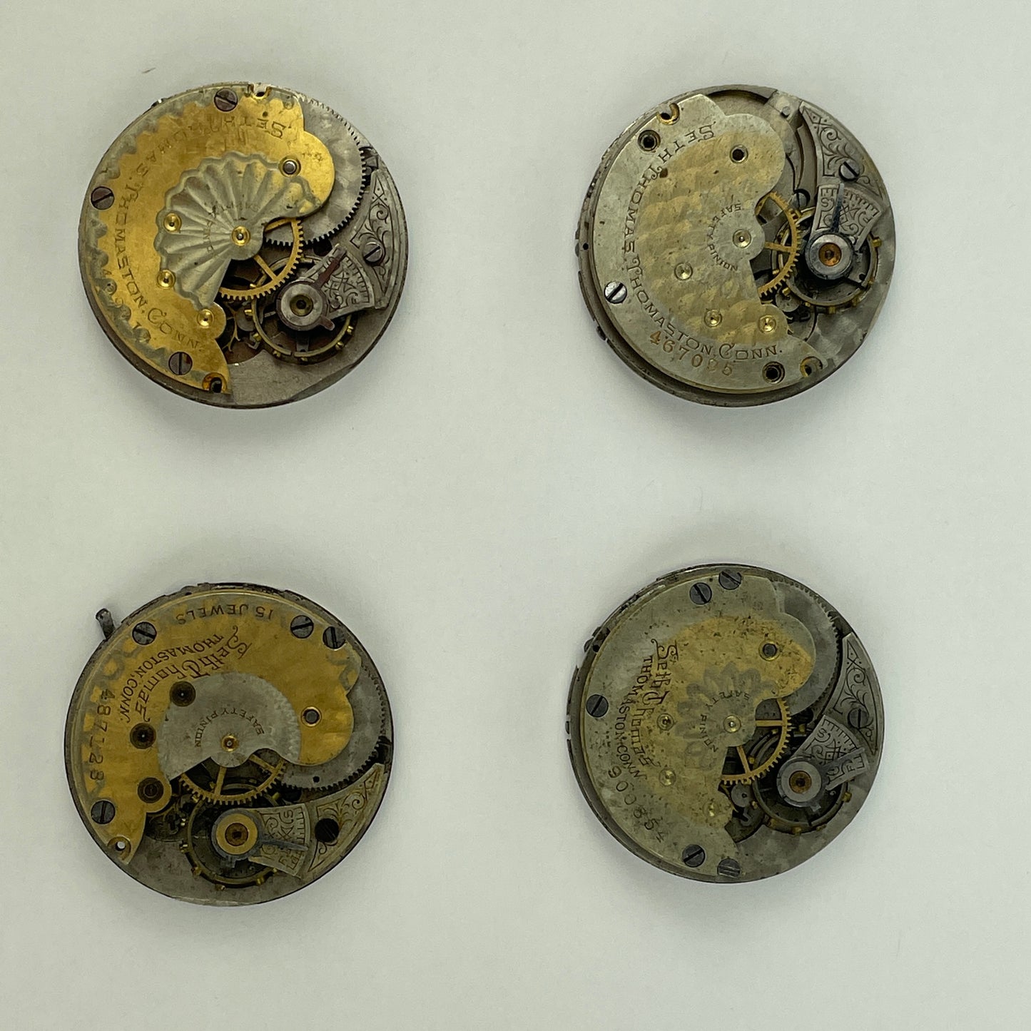 Lot 92- Seth Thomas 6 Size “Two-Tone” Pocket Watch Movements