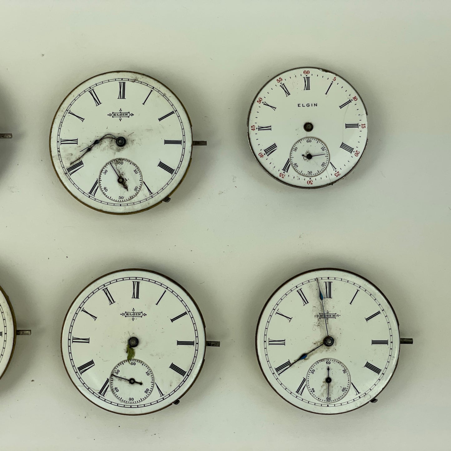 Lot 21- Elgin Pocket Watch Movements (8)