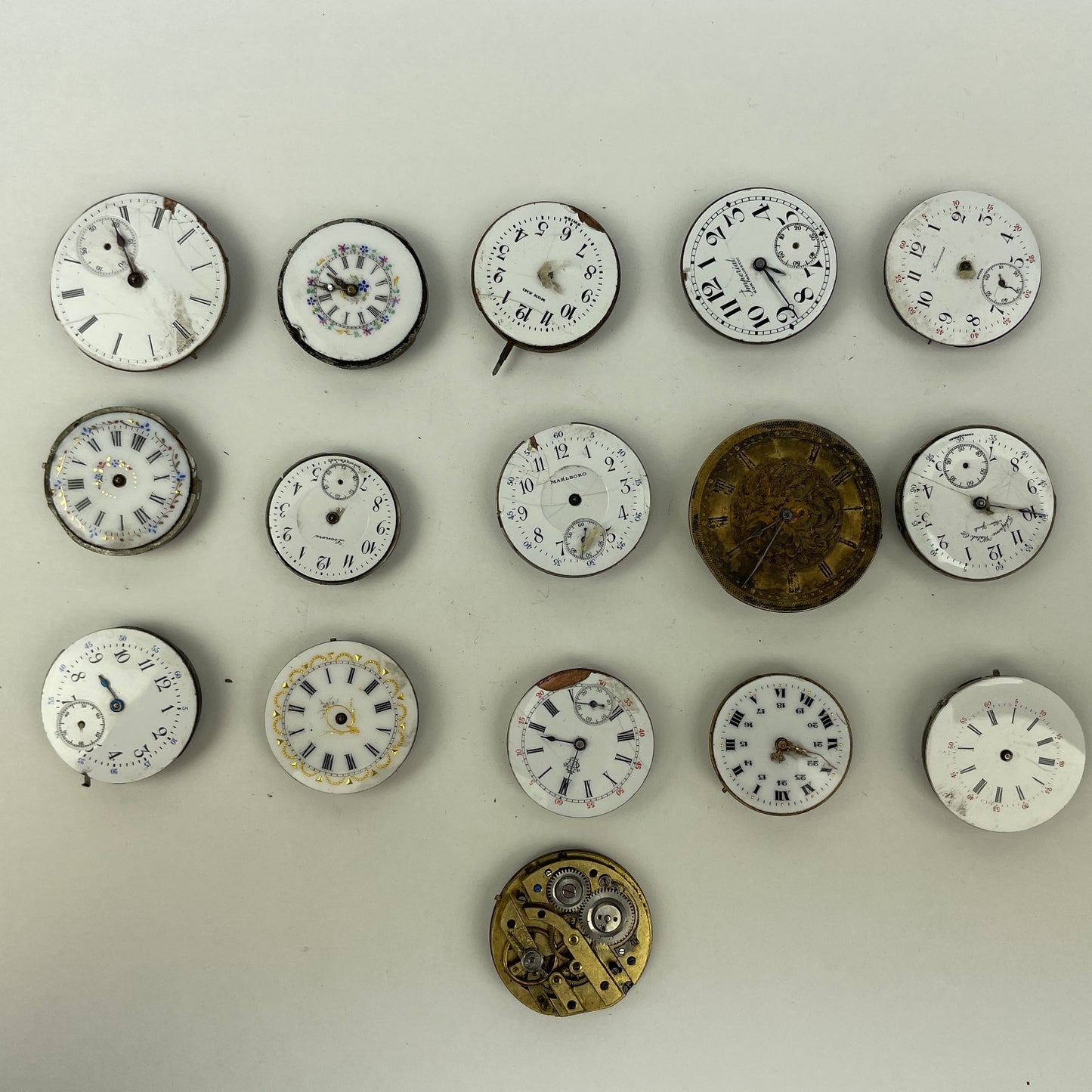 Lot 105- Swiss Lapel Watch Movements (16)