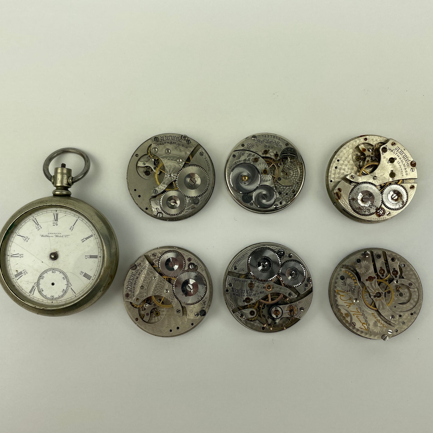 Lot 39- Waltham | Elgin |Pocket Watch Movements (4)
