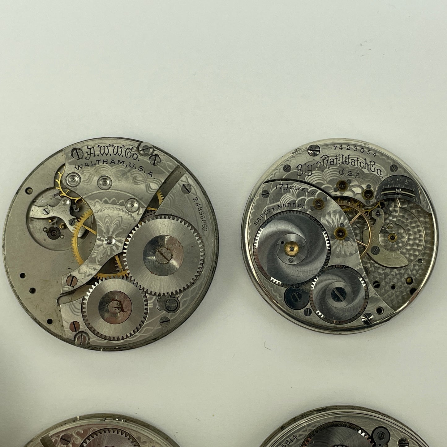 Lot 39- Waltham | Elgin |Pocket Watch Movements (4)