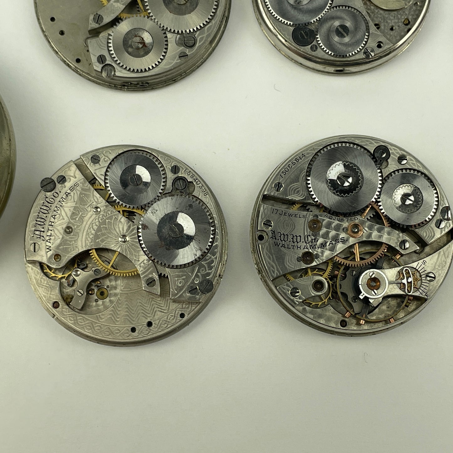 Lot 39- Waltham | Elgin |Pocket Watch Movements (4)