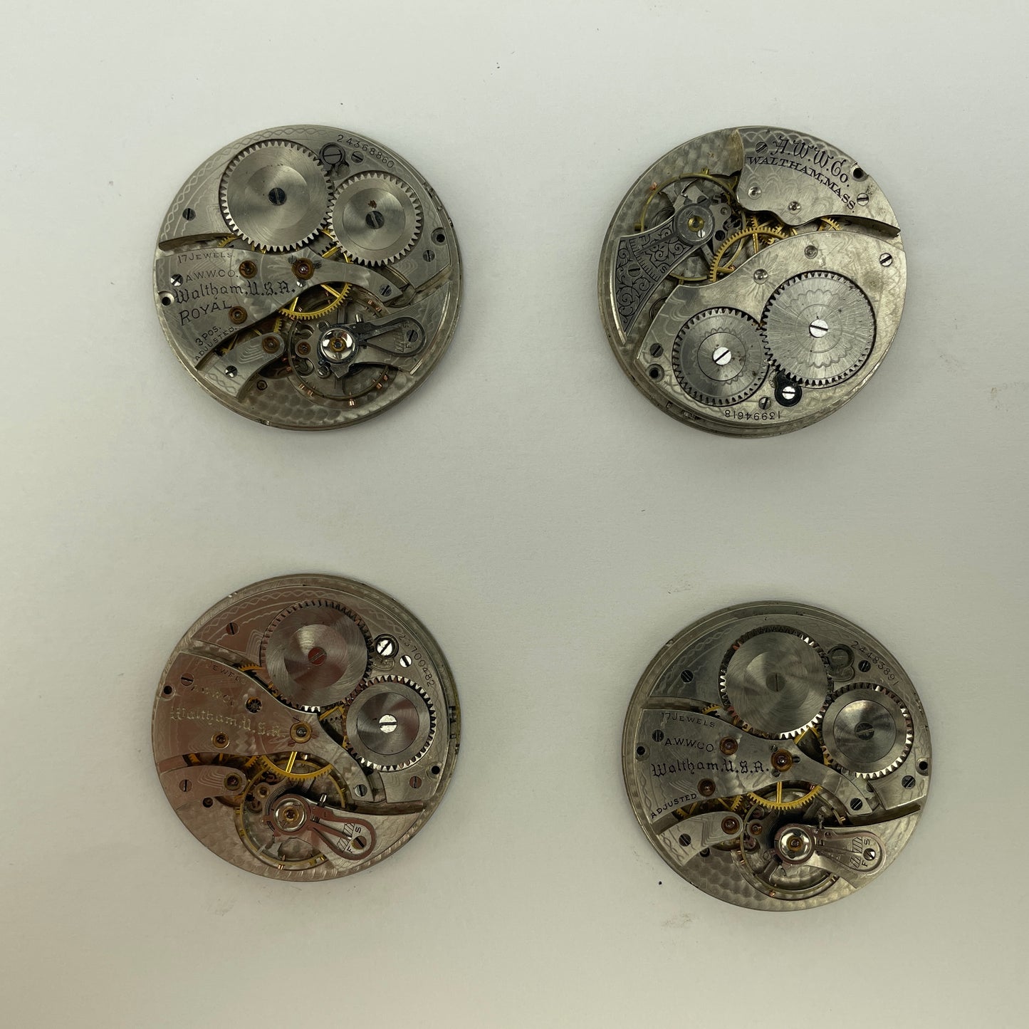Lot 38- Waltham |12s | Pocket Watch Movements (4)