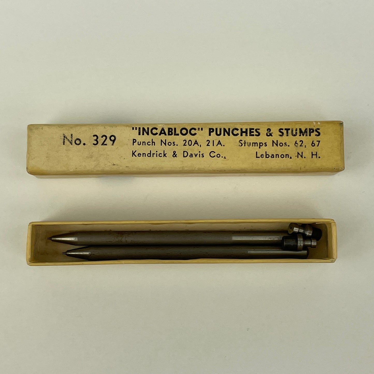 Lot 52- Kendrick & Davis “Incabloc” No. 329 Punches & Stumps