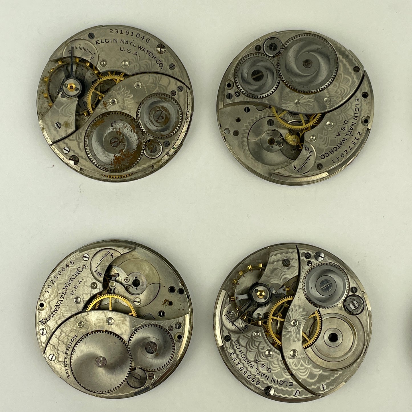Lot 54- Elgin 12 Size Pocket Watch Movements (8)