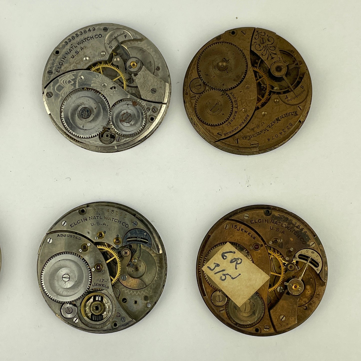 Lot 54- Elgin 12 Size Pocket Watch Movements (8)