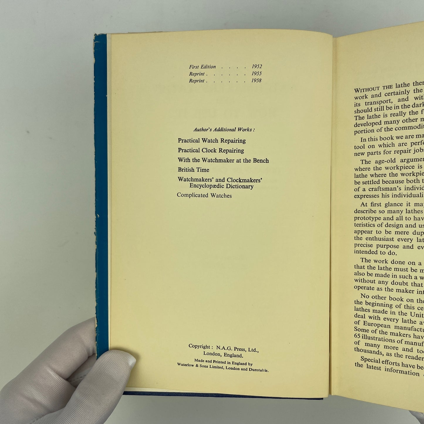 Lot 85- The Watchmakers Lathe and How to Use It Book