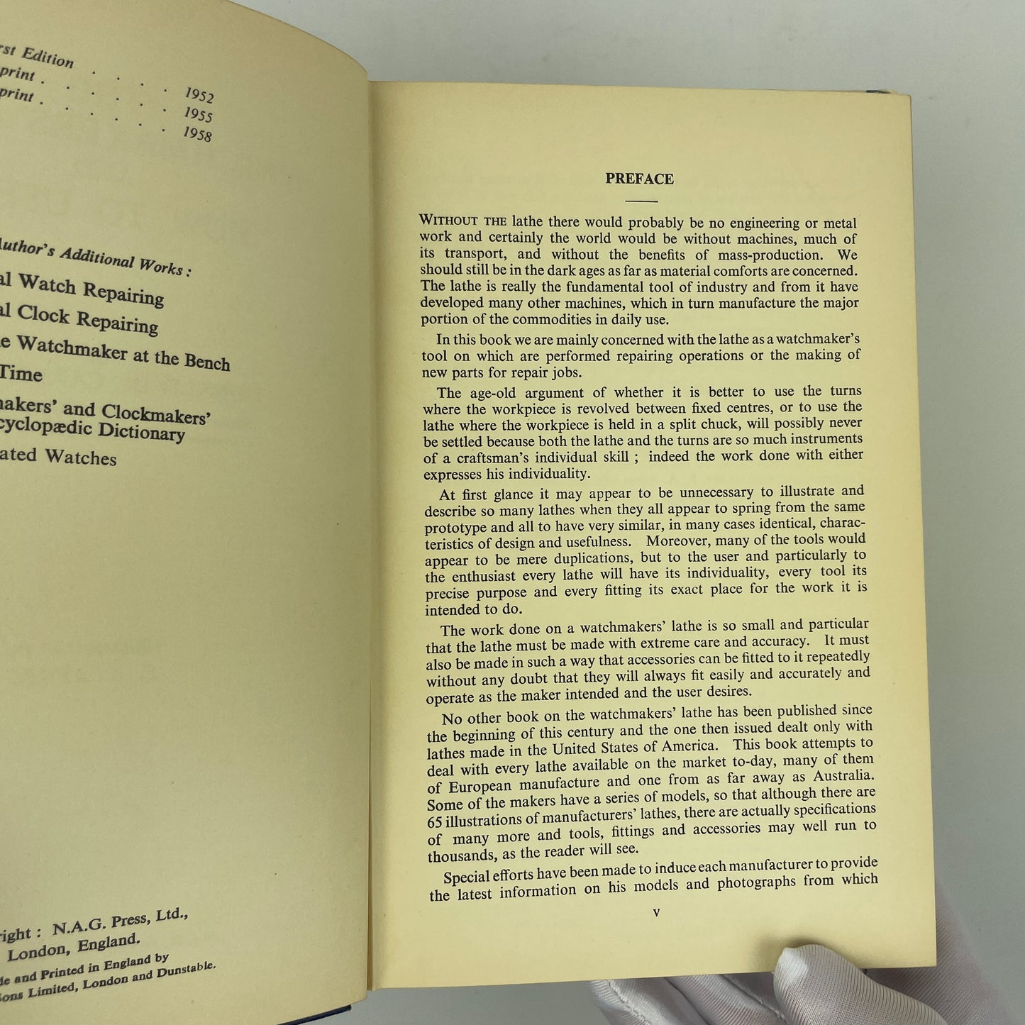 Lot 85- The Watchmakers Lathe and How to Use It Book