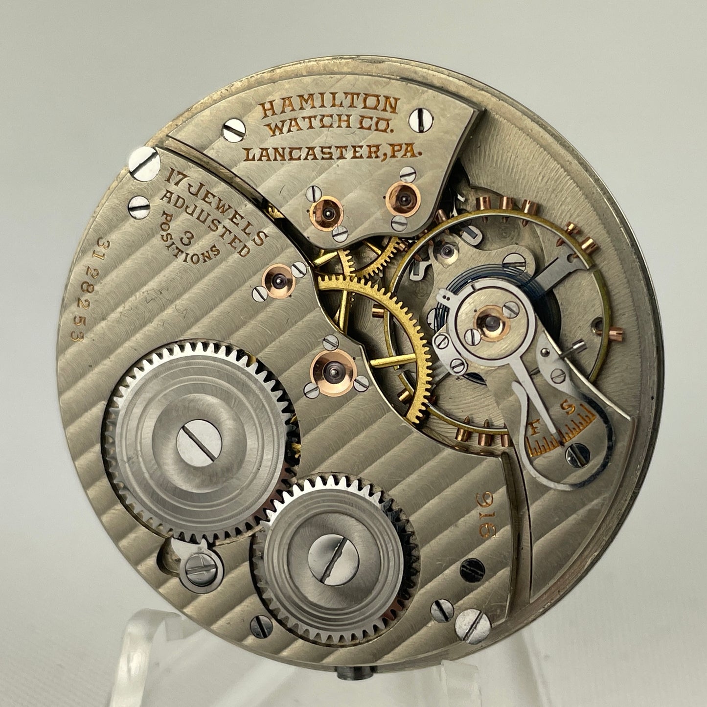 Lot 35- Hamilton | 12S | 912 | 17J | Pocket Watch Movement