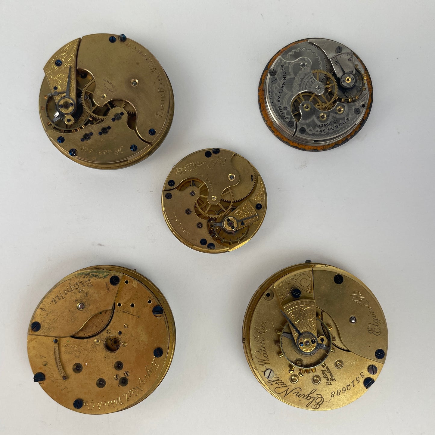 Lot 123- Elgin 6, 16 & 18 Size Pocket Watch Movements