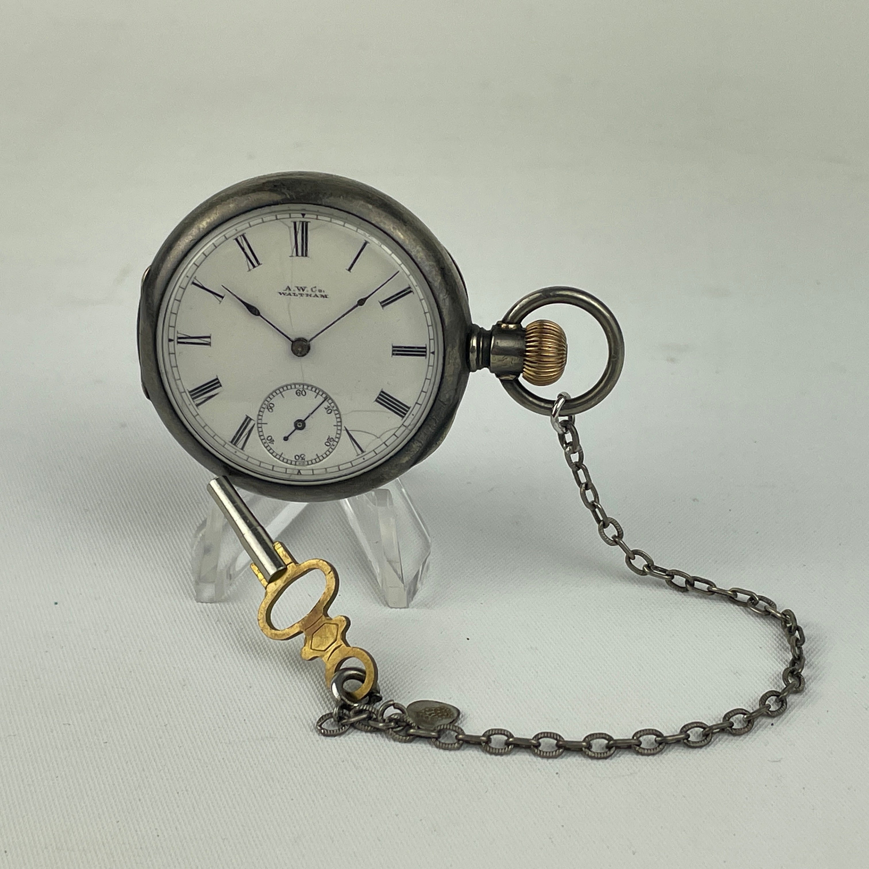 Lot 74 Waltham 6S 7J Key Wind Key Set Coin Silver Ladies Pock lot-74-waltham-6s-7j-key-wind-key-set-coin-silver-ladies-pock