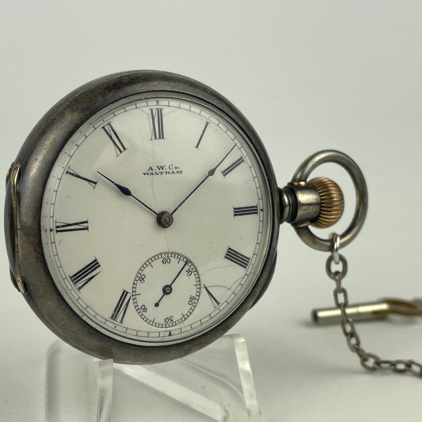 Lot 74- Waltham | 6S | 7J | Key Wind & Key Set Coin Silver Ladies Pocket Watch