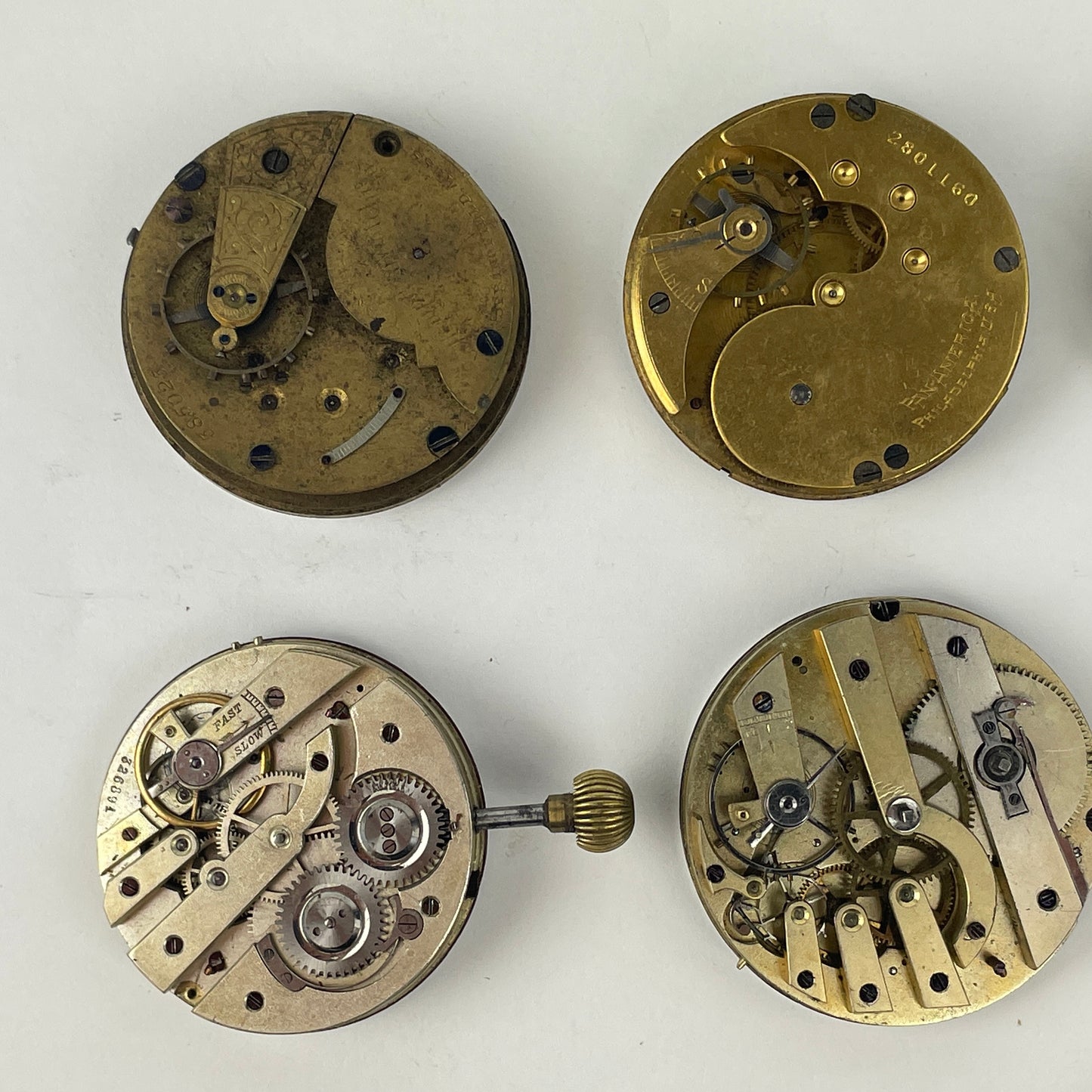 Lot 124- American & Swiss 18 Size Pocket Watch Movements