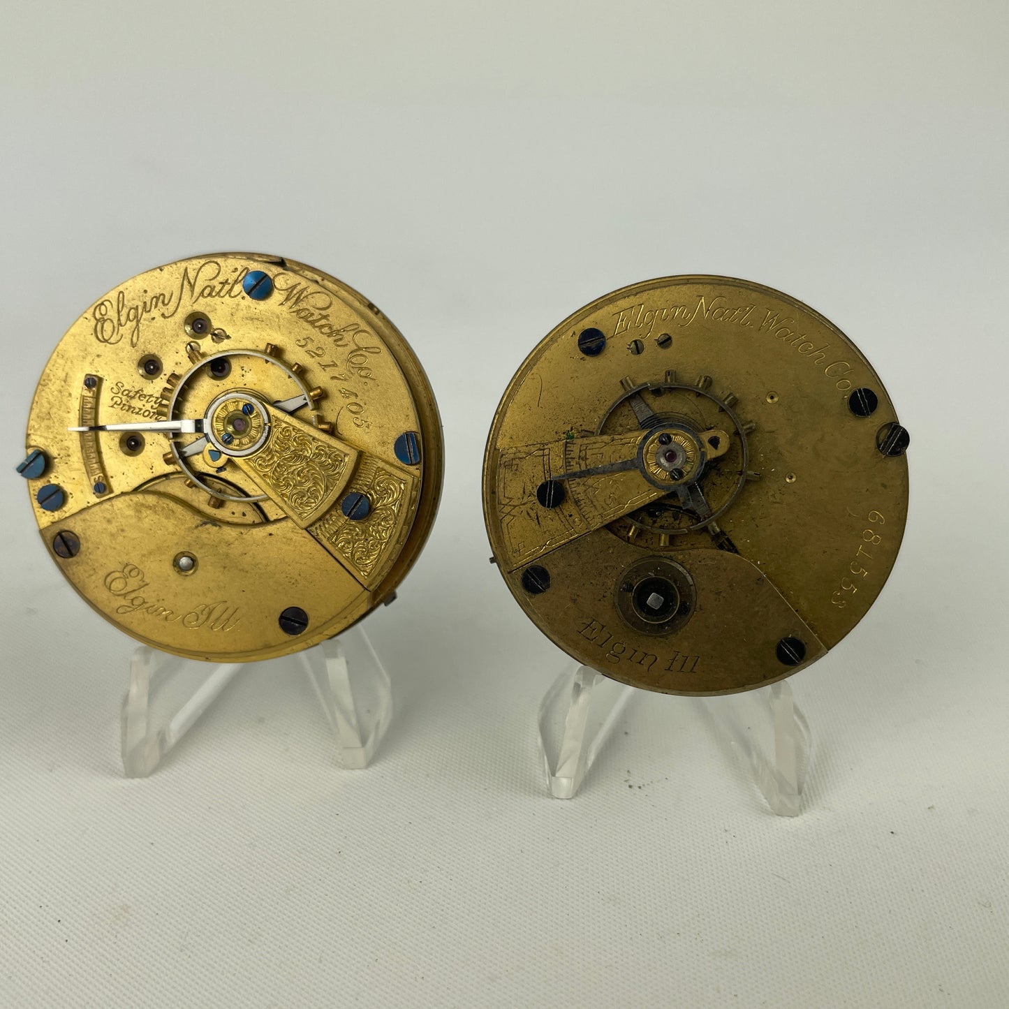 Lot 125- Pair of Elgin 18 Size Pocket Watch Movements