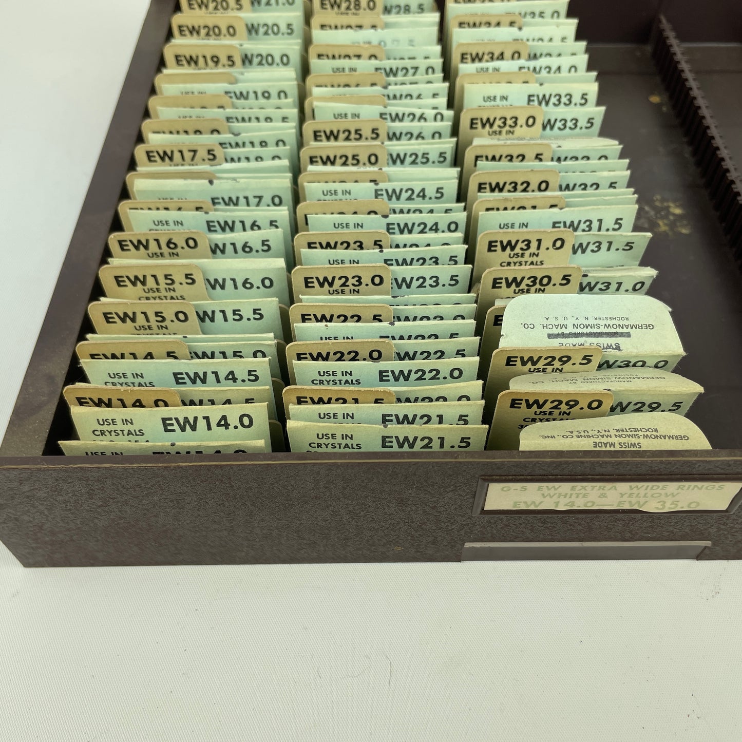 Lot 98- NOS EW (Extra-Wide) White & Yellow Crystal Rings