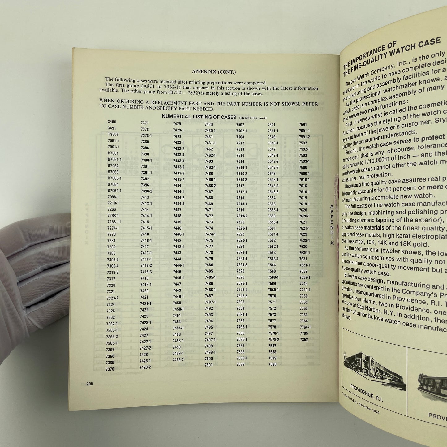 Oct Lot 80- Accutron Bulova Caravelle Case Parts Catalog