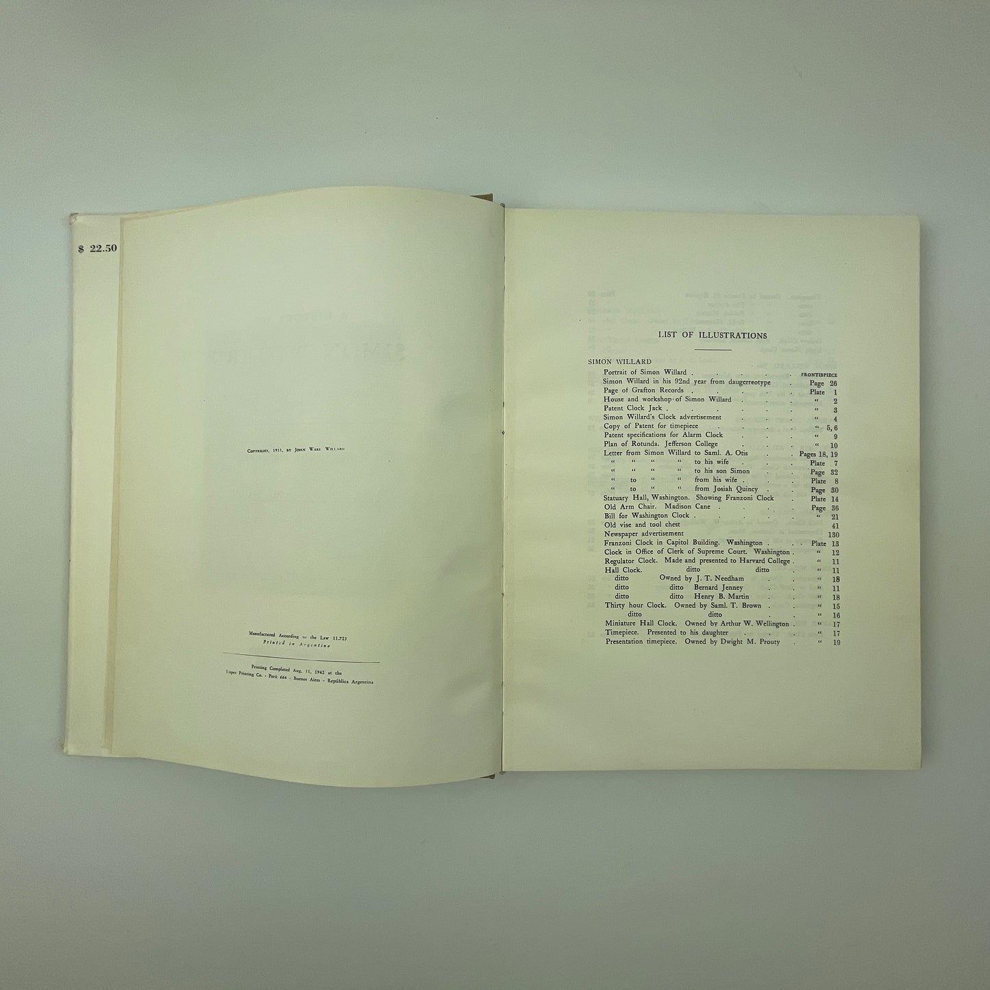 Oct Lot 104- Simon Willard and His Clocks | Book