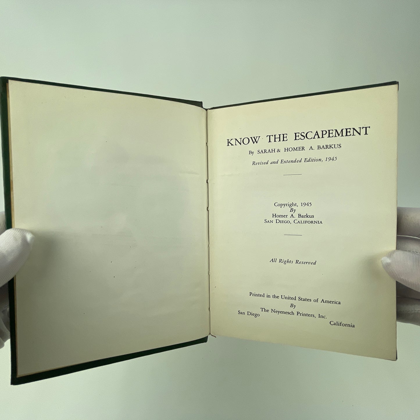 Oct Lot 19- Know The Escapement | Book
