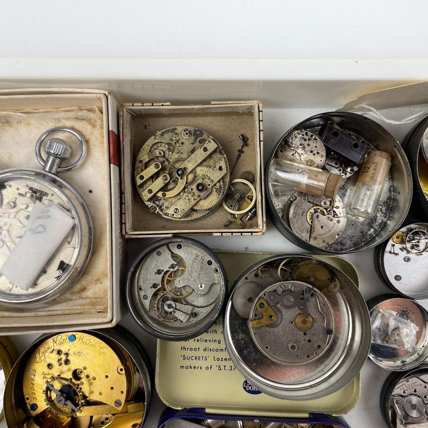 Oct Lot 69- American & Swiss Parts Tray Lot