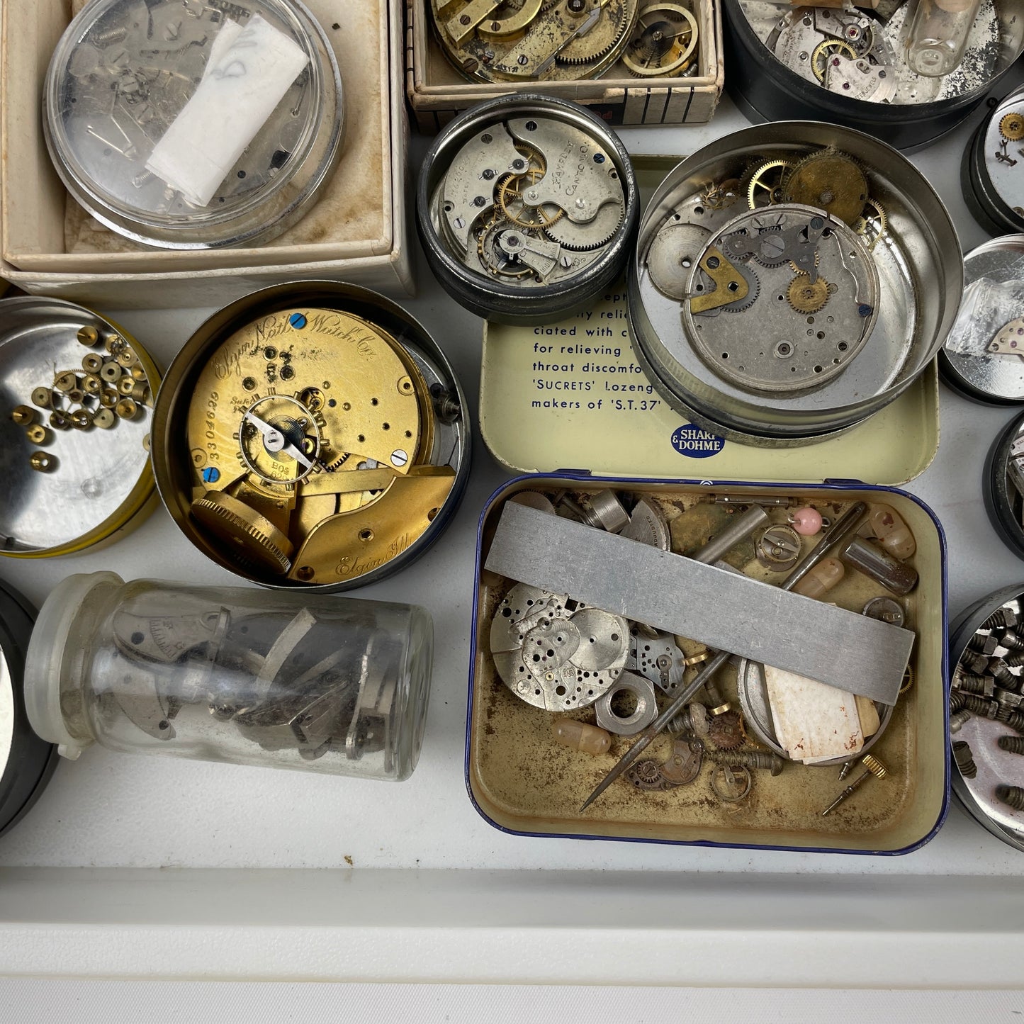 Oct Lot 69- American & Swiss Parts Tray Lot