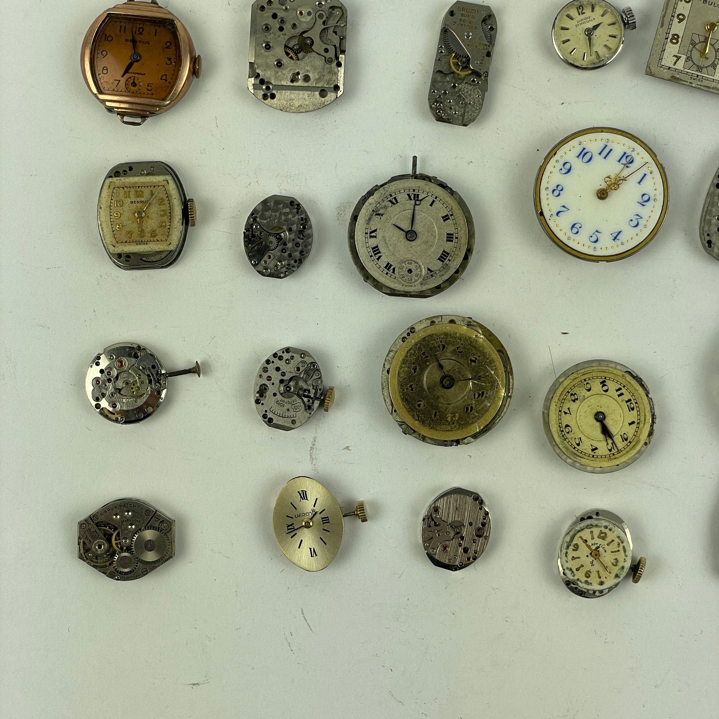 Oct Lot 18- American & Swiss Wristwatch Movement Assortment