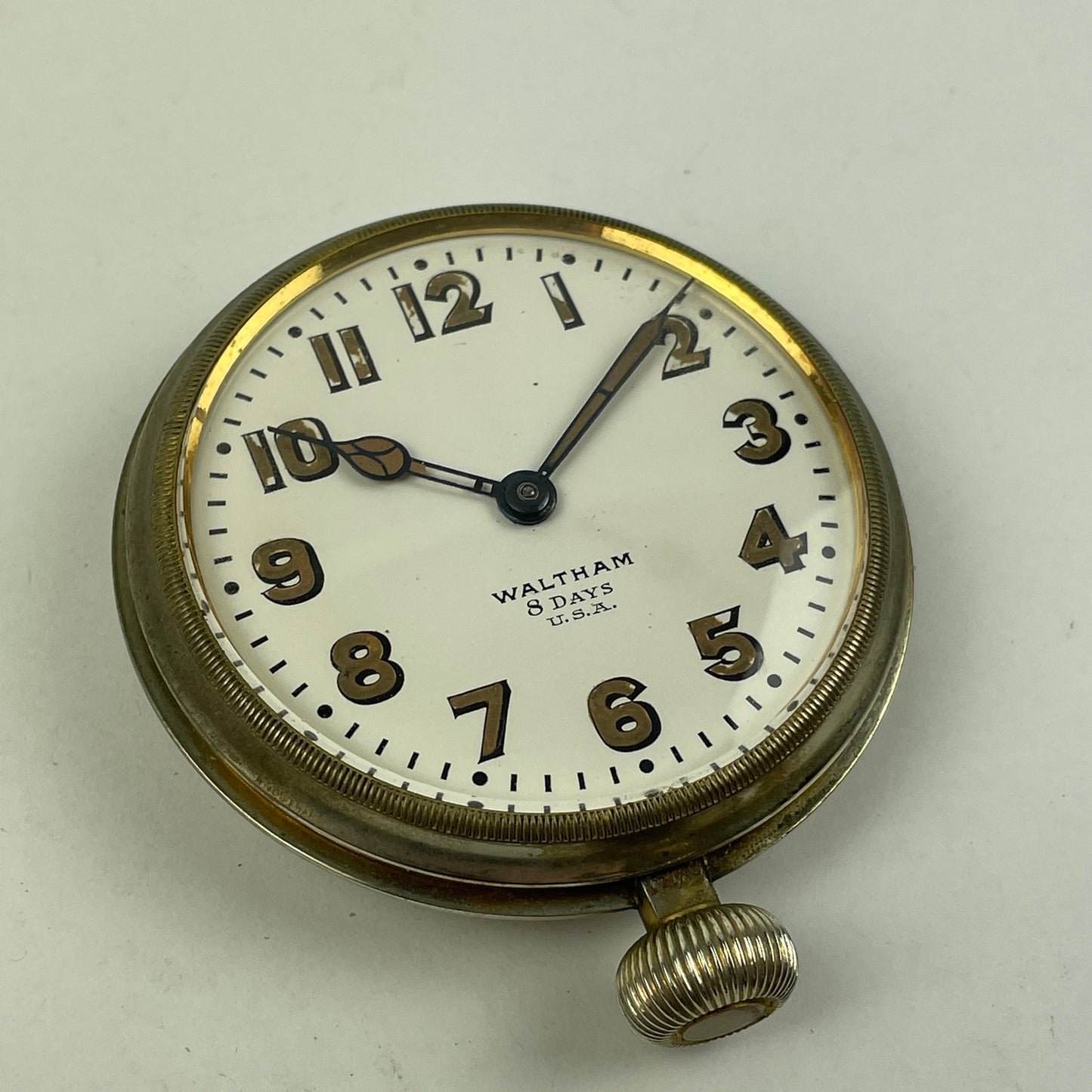 Oct Lot 32- Waltham 8-Day Travel Clock