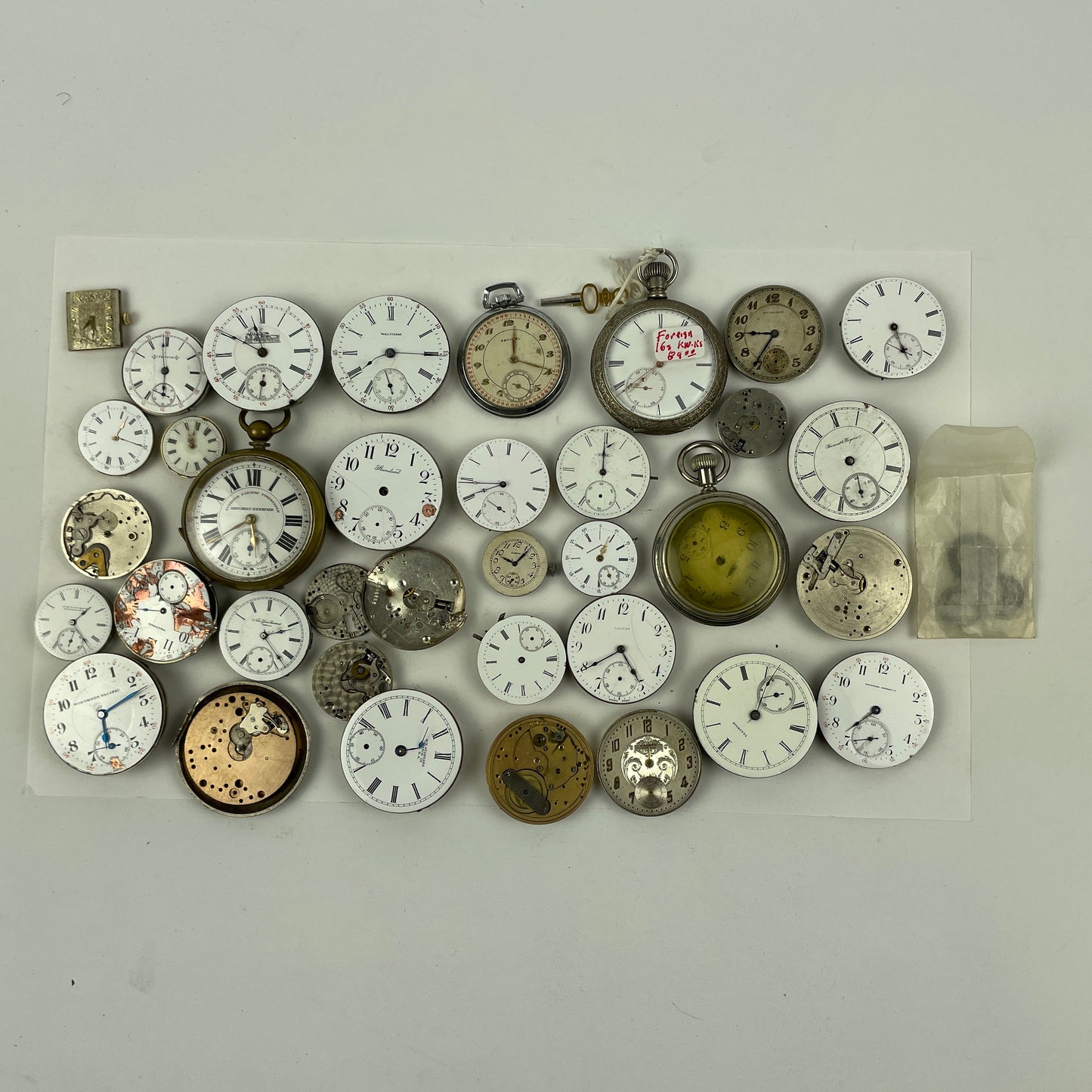 Oct Lot 38- American & Swiss Assortment Pocket Watch Movements