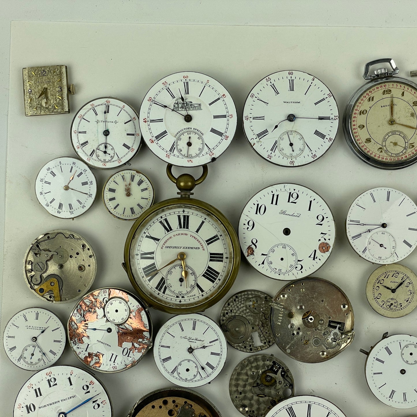 Oct Lot 38- American & Swiss Assortment Pocket Watch Movements