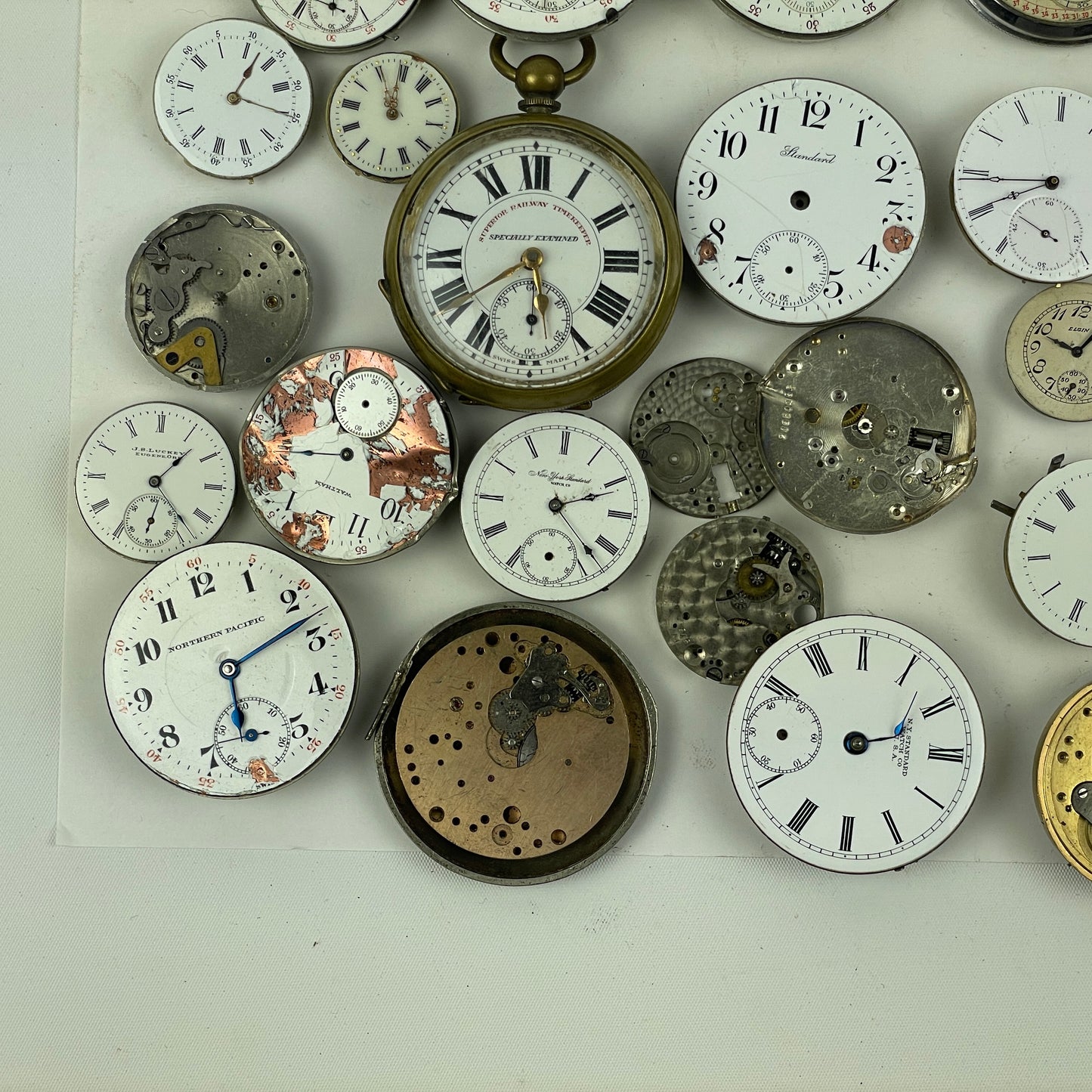Oct Lot 38- American & Swiss Assortment Pocket Watch Movements