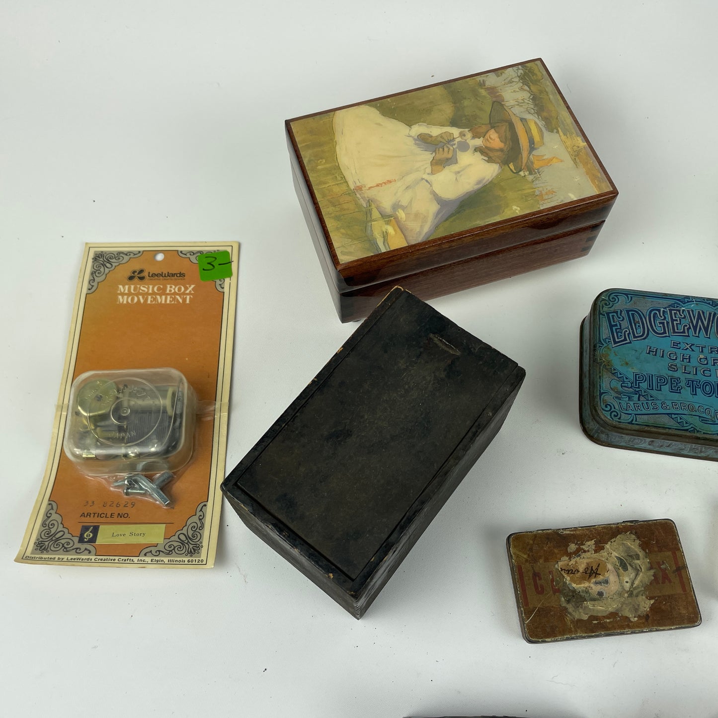 Oct Lot 43- Vintage Tin & Wood Containers