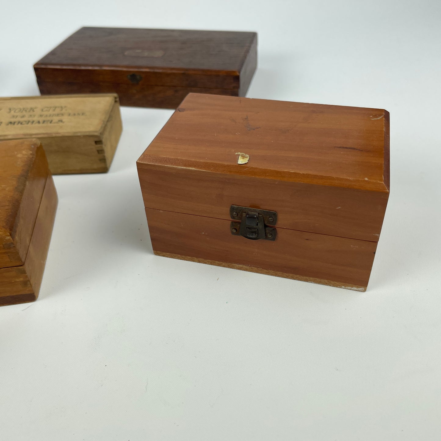 Oct Lot 43- Vintage Tin & Wood Containers