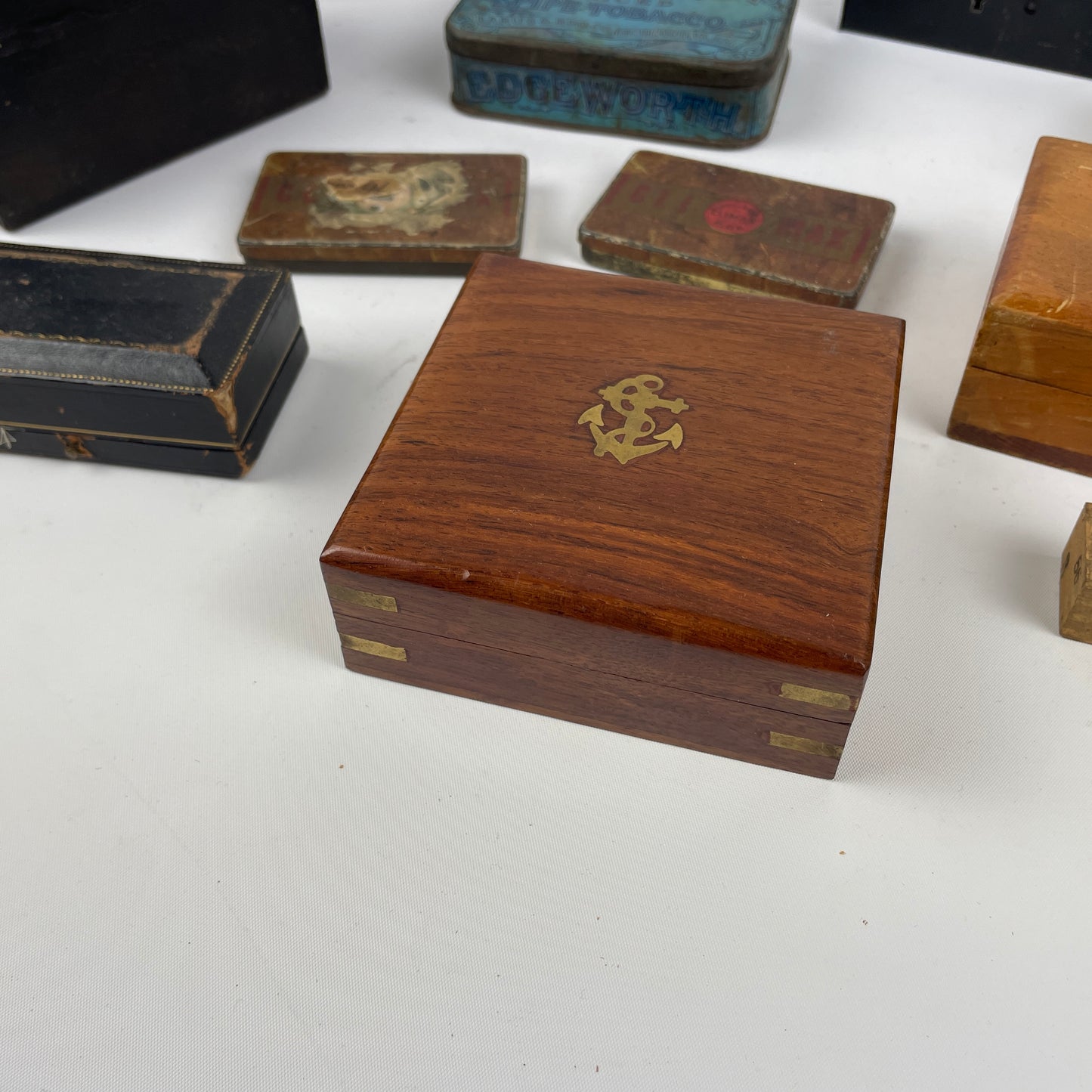Oct Lot 43- Vintage Tin & Wood Containers