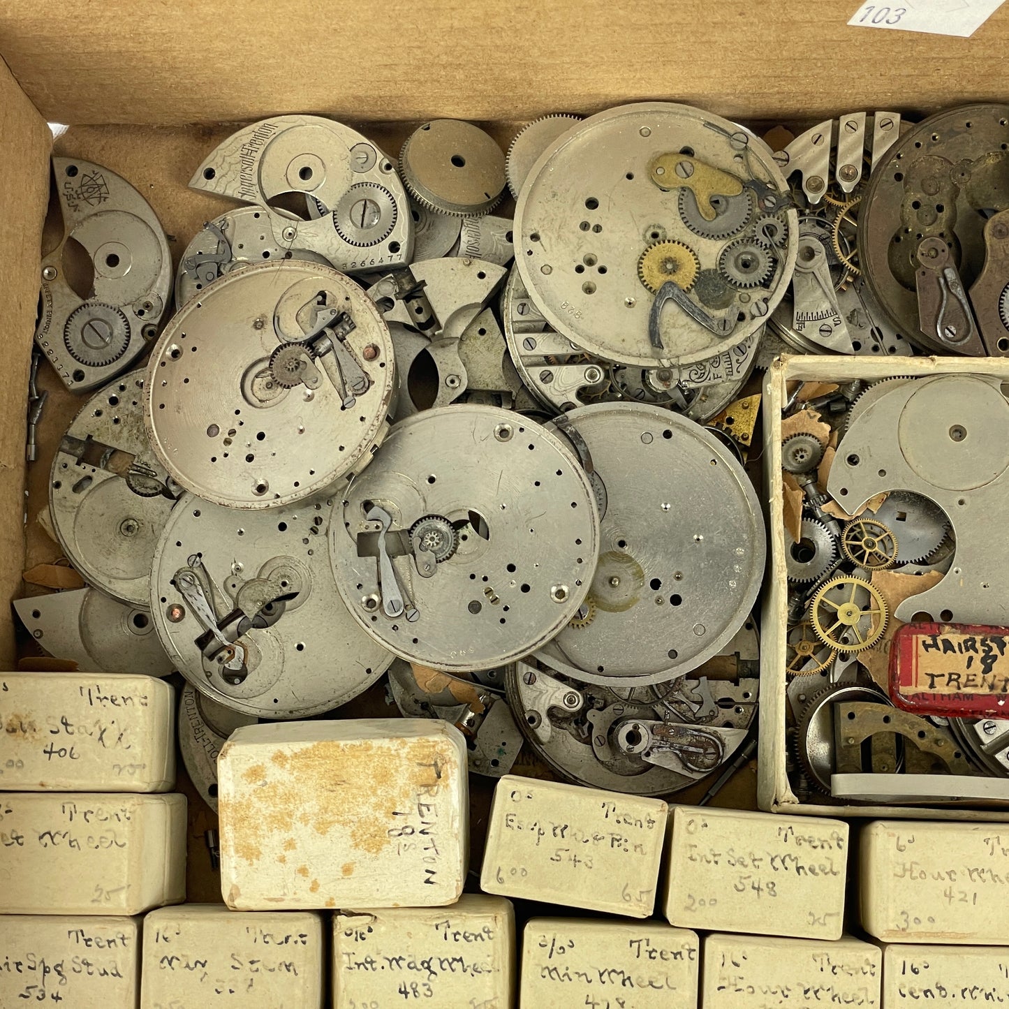 Oct Lot 60- Trenton Pocket Watch Parts Assortment