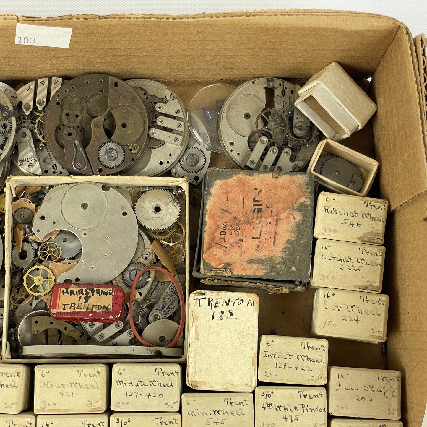 Oct Lot 60- Trenton Pocket Watch Parts Assortment