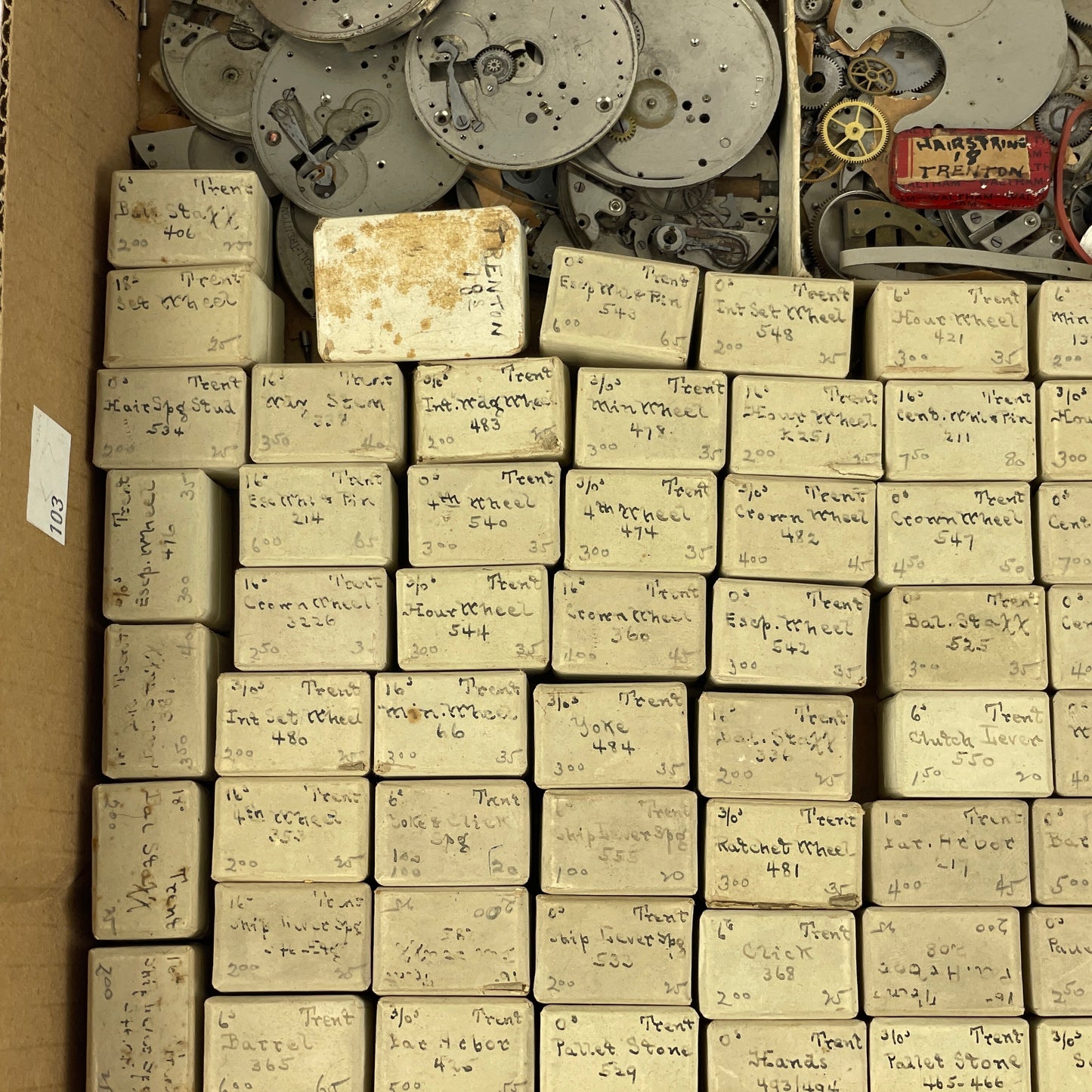 Oct Lot 60- Trenton Pocket Watch Parts Assortment
