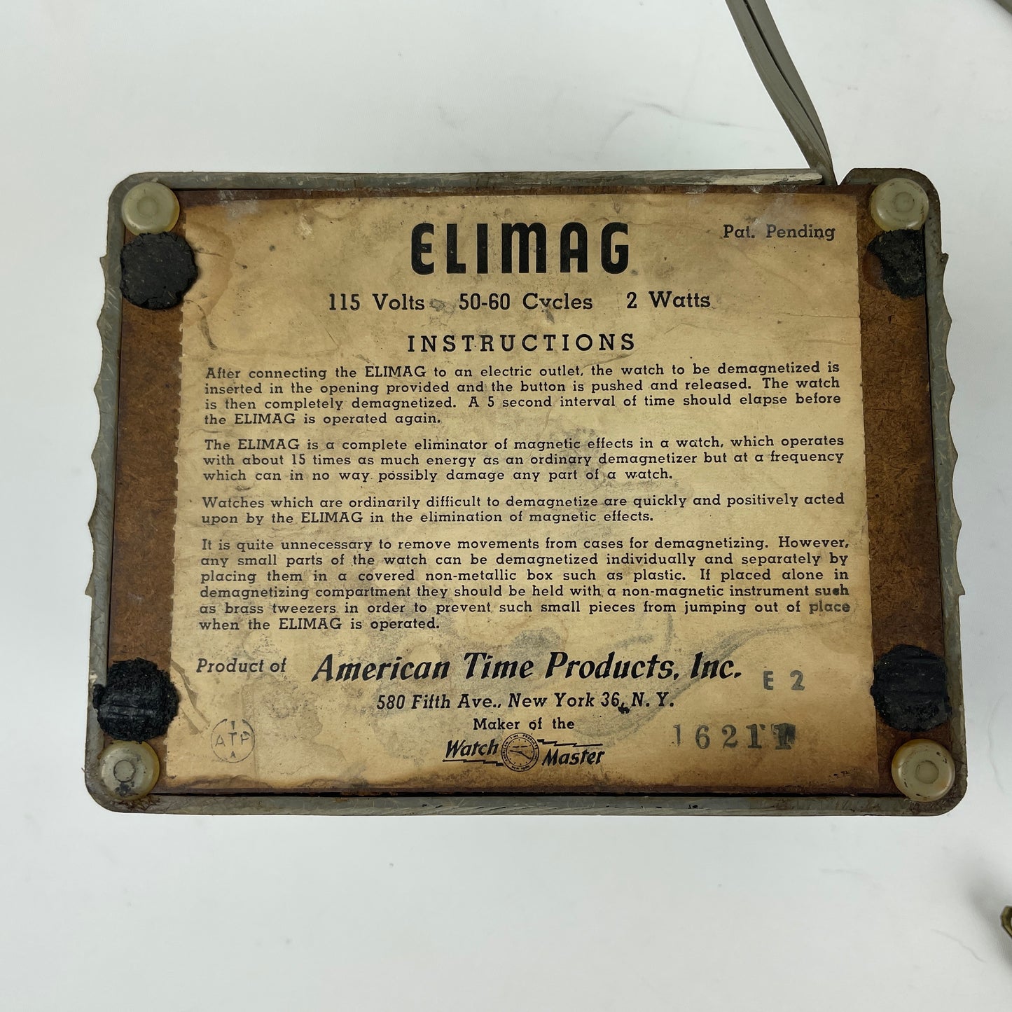 Oct Lot 81- Watchmaster Elimag Demagnetizer