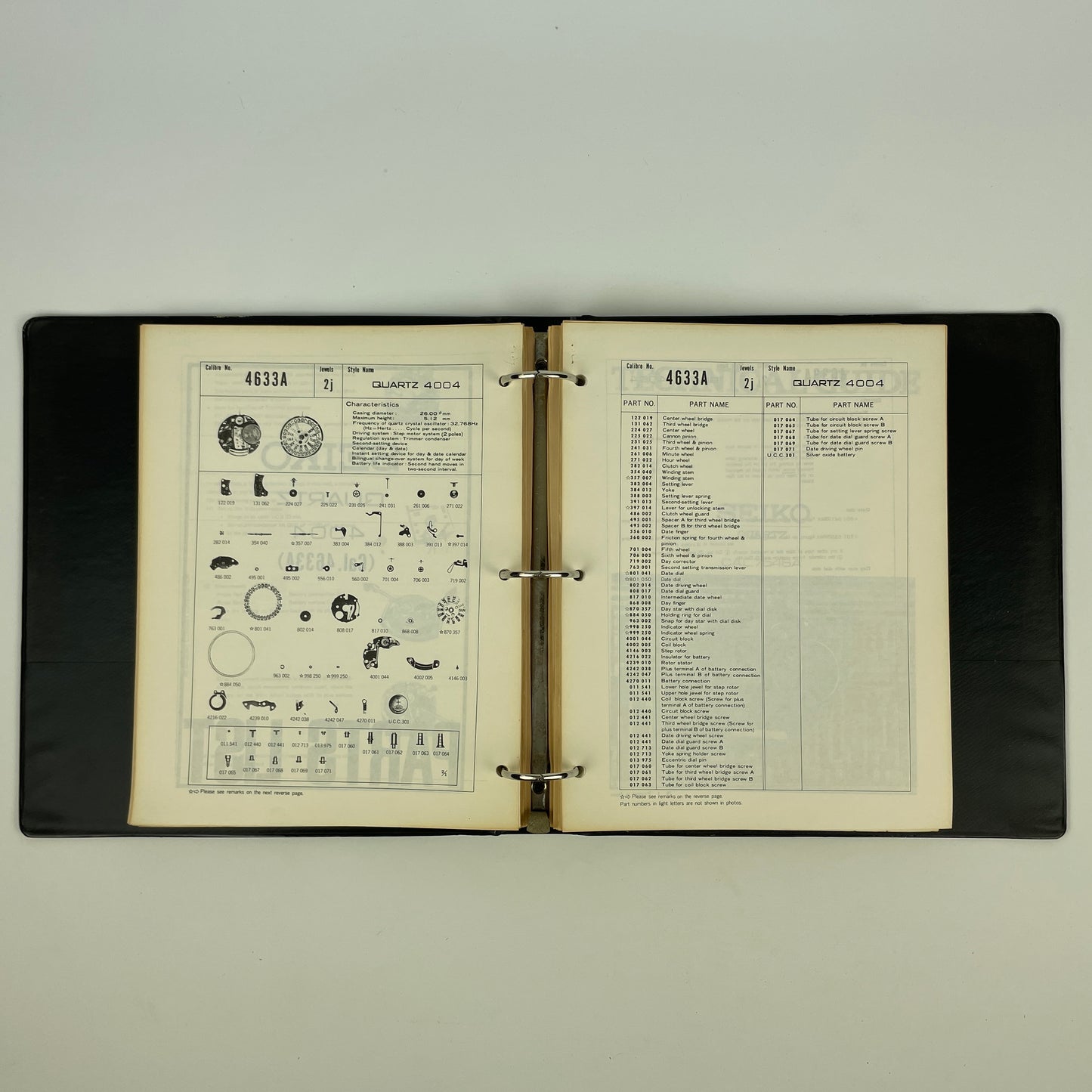 Nov Lot 49- SEIKO Quartz Watch Technical Guides and Parts Lists
