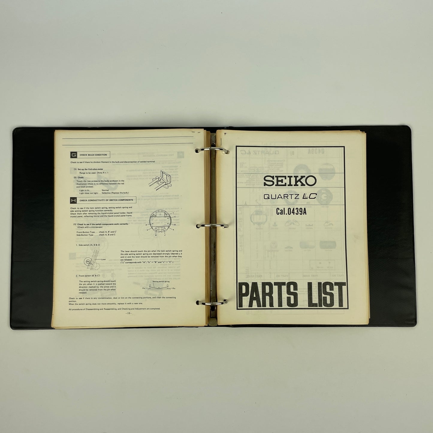 Nov Lot 49- SEIKO Quartz Watch Technical Guides and Parts Lists