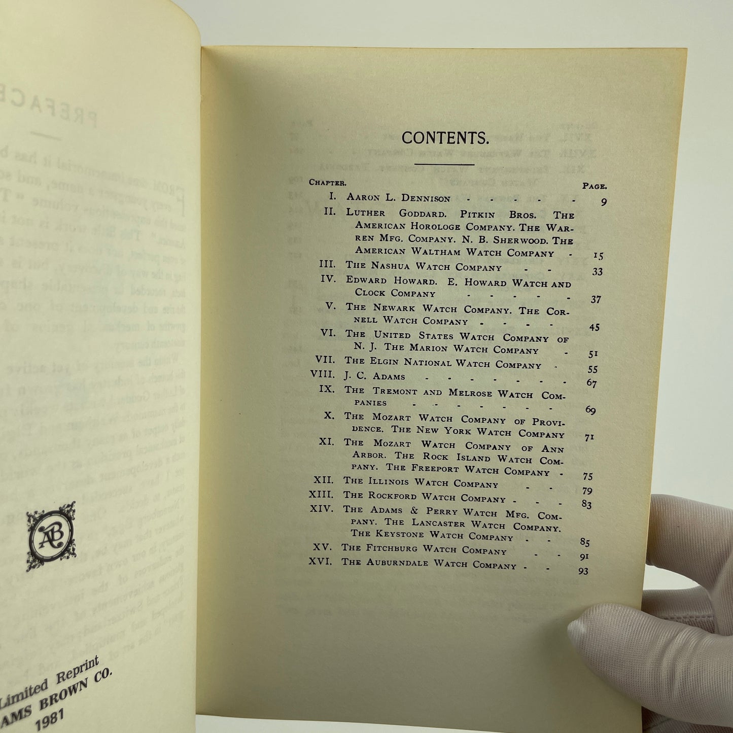 Nov Lot 87- The Watch Factories of America | Abbott
