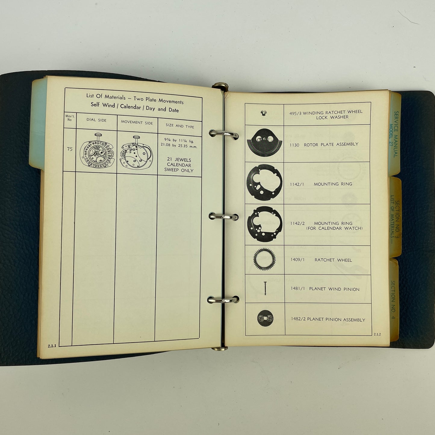 Nov Lot 1- Timex Service Manual & Parts Catalog