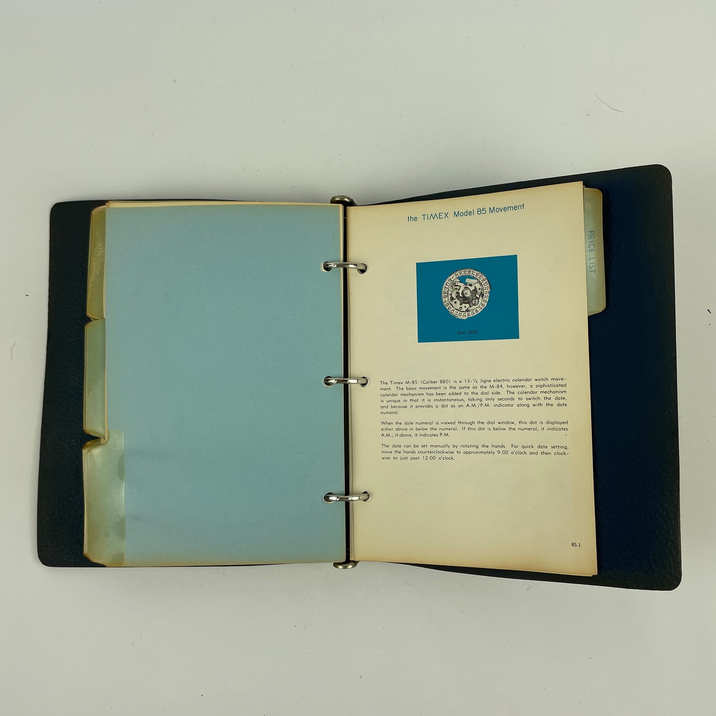 Nov Lot 1- Timex Service Manual & Parts Catalog