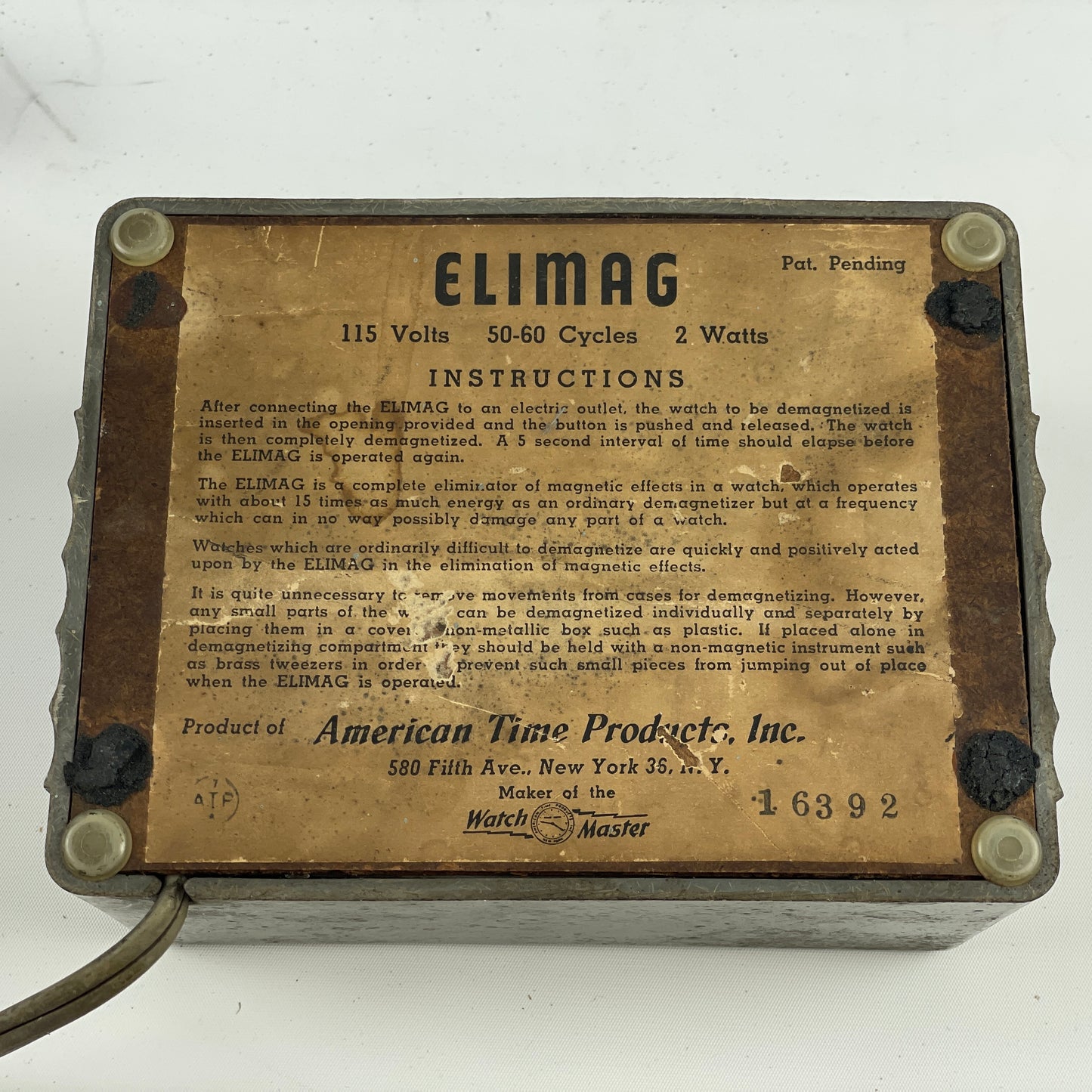 Nov Lot 67- Watchmaster Elimag Demagnetizer