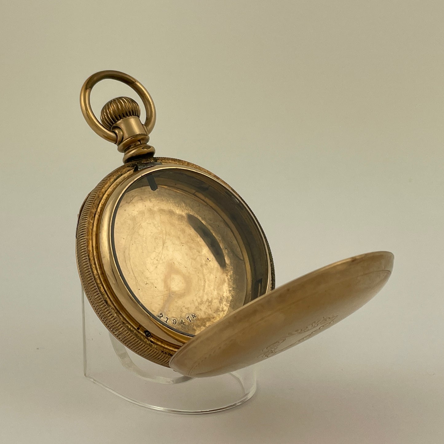 American 18 Size Stem Wind & Lever Set YGF Hunting Pocket Watch Case