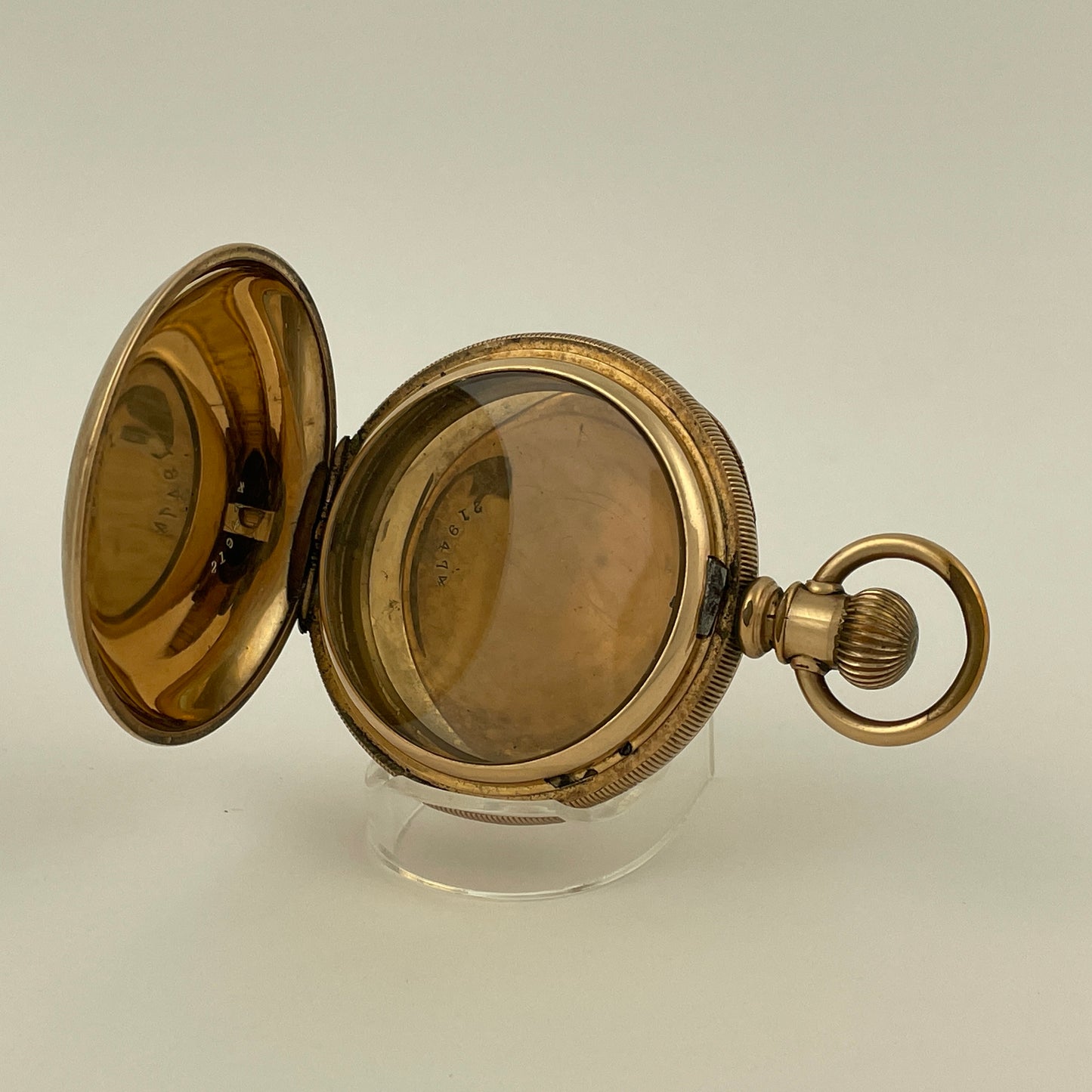 American 18 Size Stem Wind & Lever Set YGF Hunting Pocket Watch Case