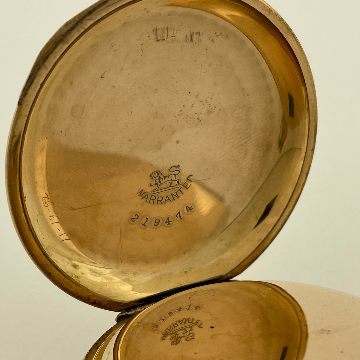 American 18 Size Stem Wind & Lever Set YGF Hunting Pocket Watch Case