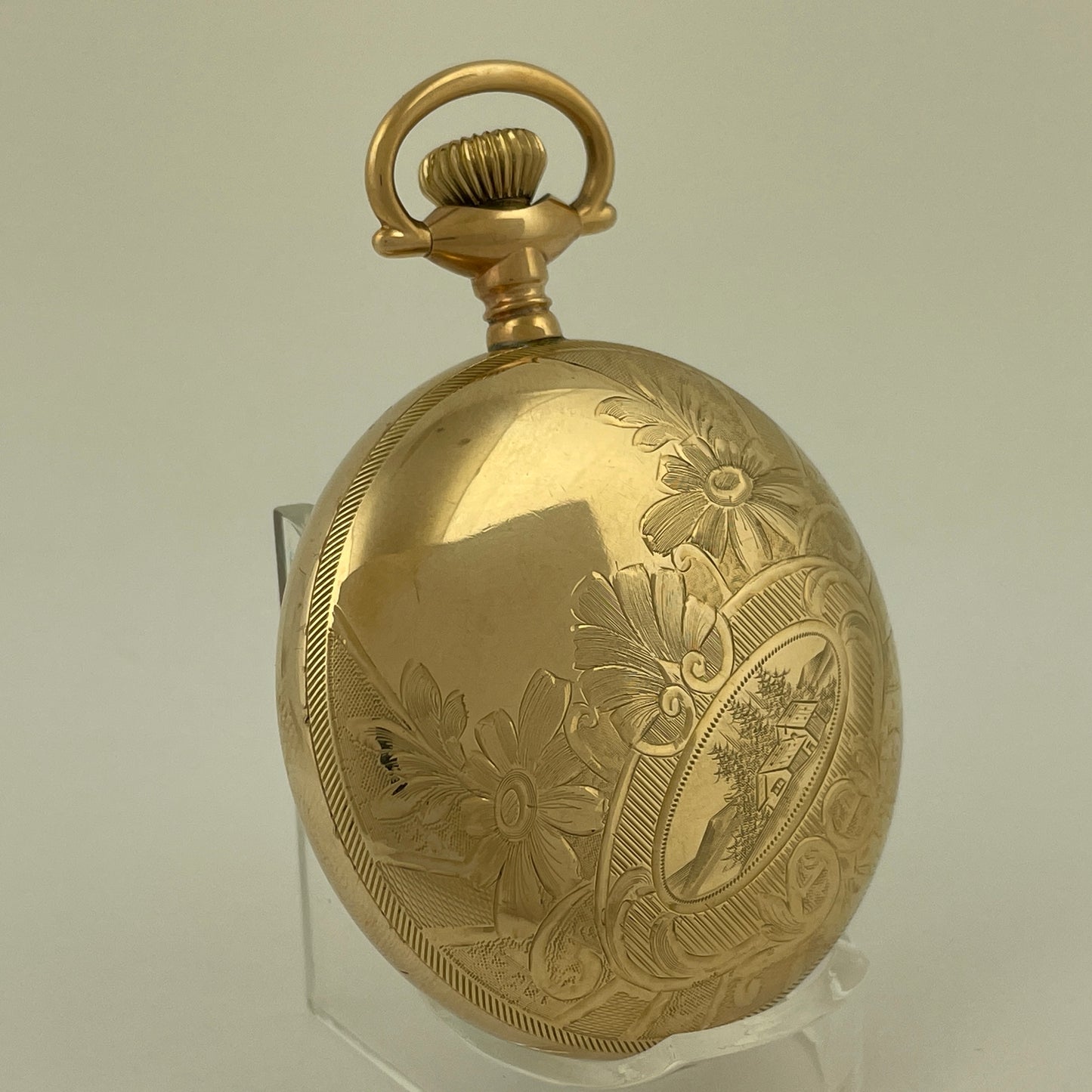 American 18 Size Stem Wind & Lever Set YGF Open Face Pocket Watch Case