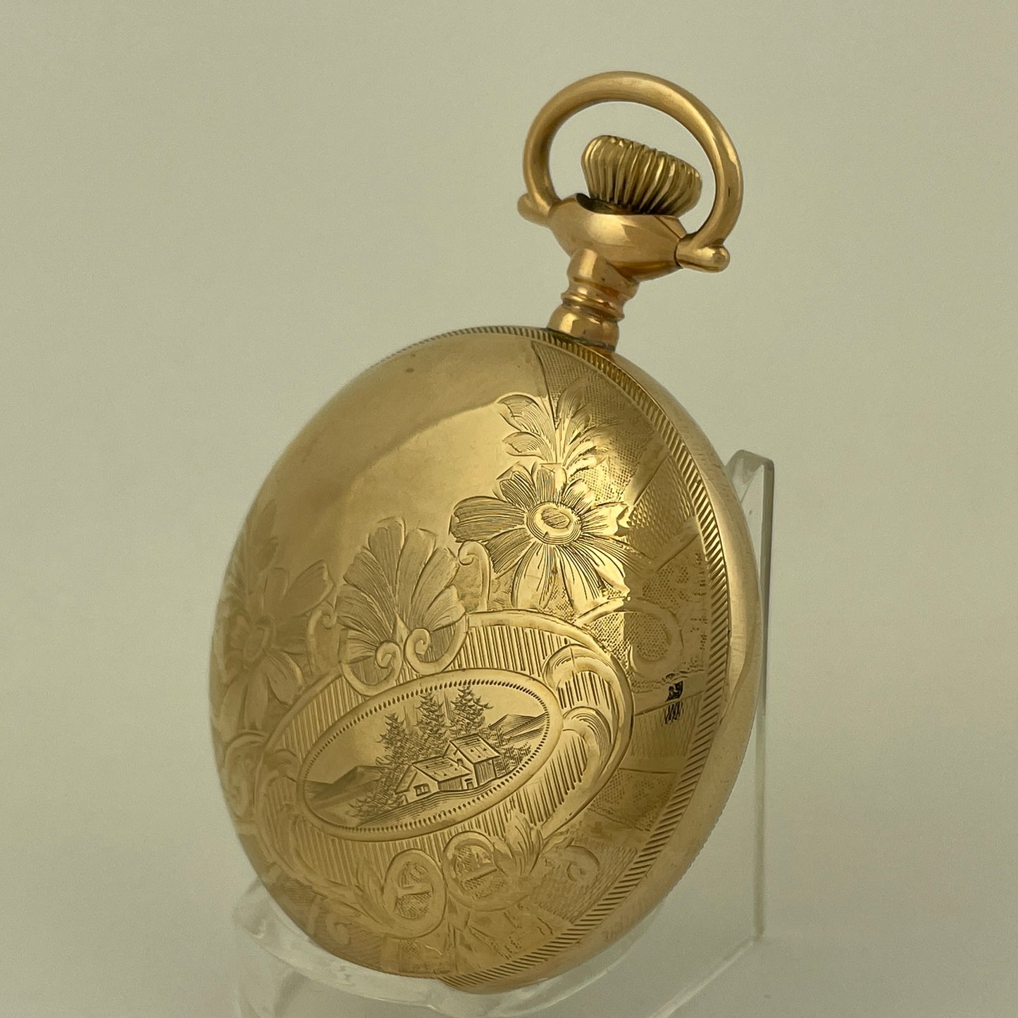 American 18 Size Stem Wind & Lever Set YGF Open Face Pocket Watch Case