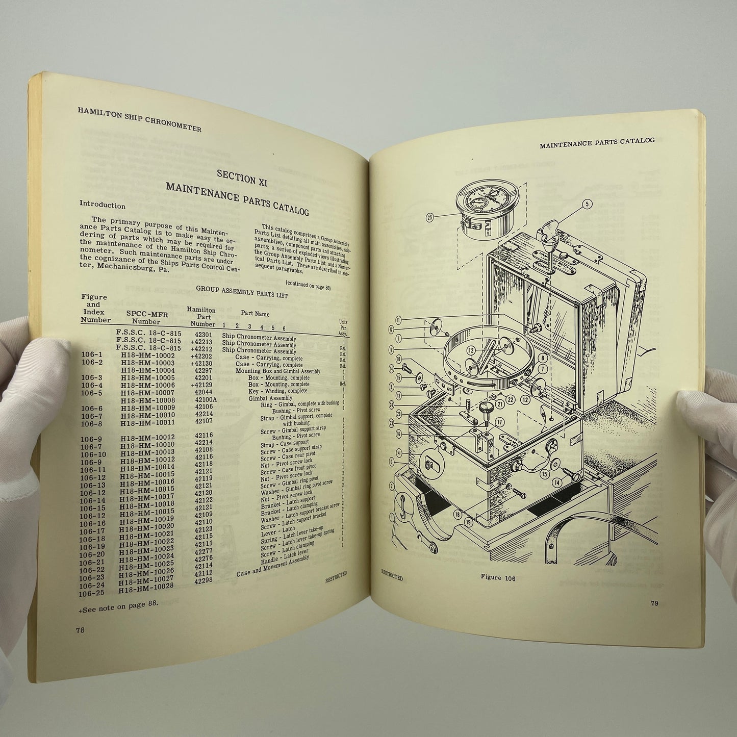 Manual For Overhaul, Repair And Handling Of Hamilton Ship Chronometer With Parts Catalog