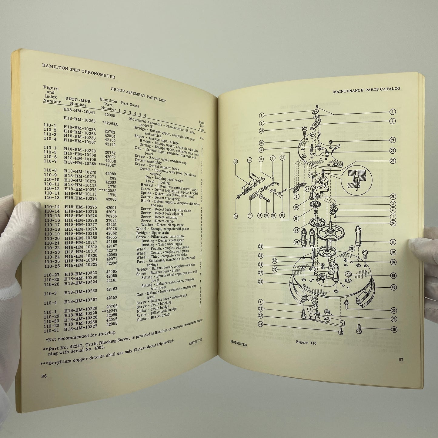 Manual For Overhaul, Repair And Handling Of Hamilton Ship Chronometer With Parts Catalog