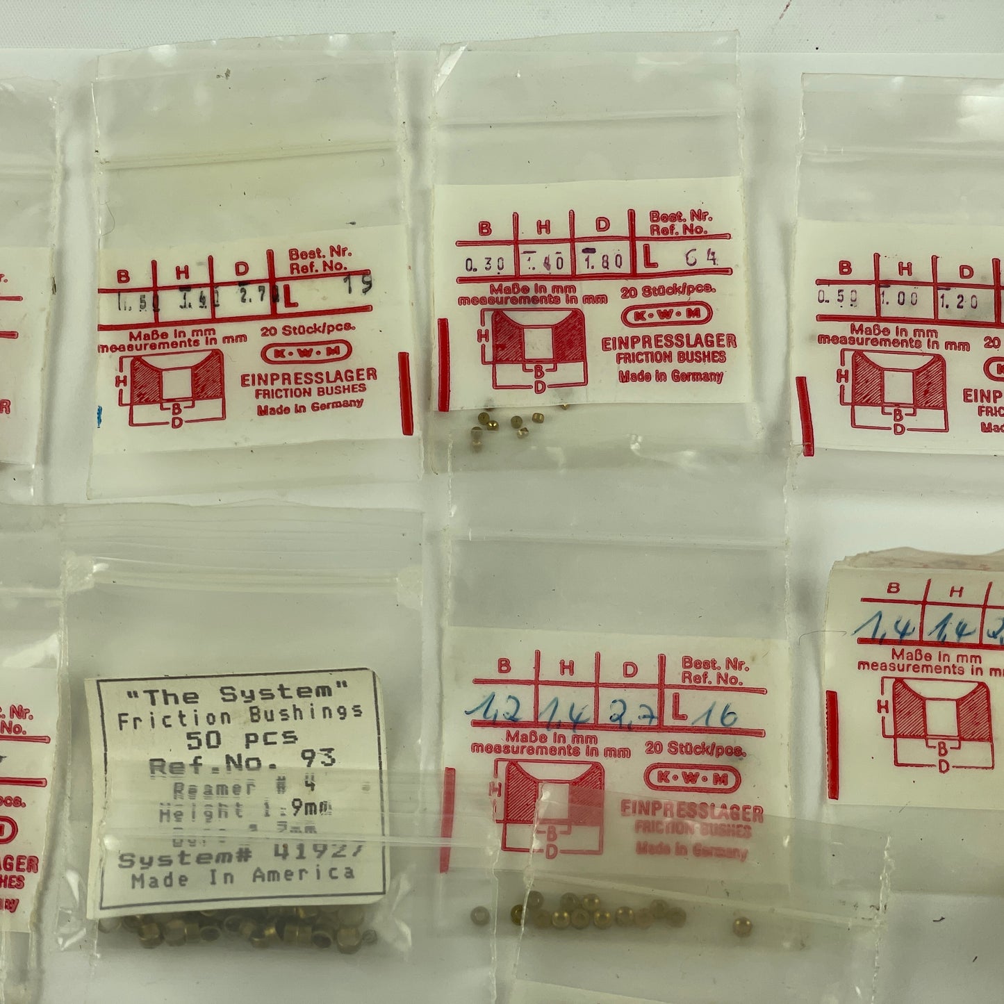 Jan Lot 37- KWM Assortment of 15 Packages of Brass Bushings